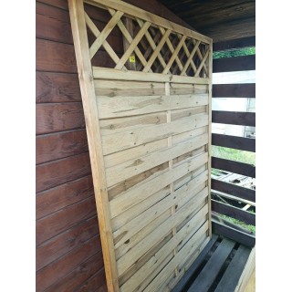 Płot lamelowy Ewa z kratką