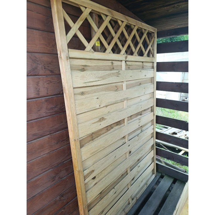 Płot lamelowy Ewa z kratką