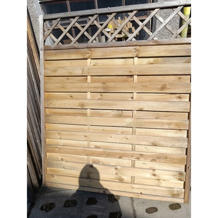 Płot lamelowy Ewa z kratką