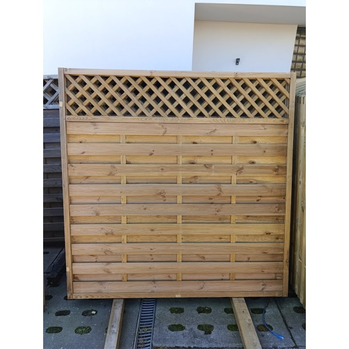 Płot lamelowy Ewa z kratką Dud