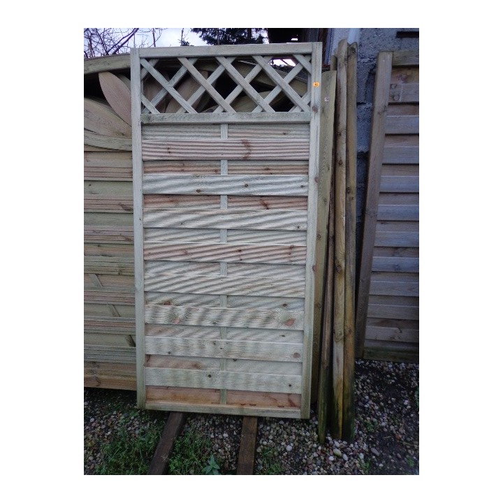 Płot lamelowy Ewa z kratką