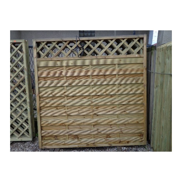 Płot lamelowy Ewa z kratką