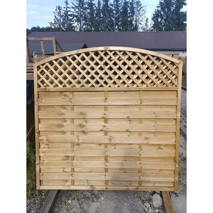 Płot lamelowy Elwira z kratką Dud